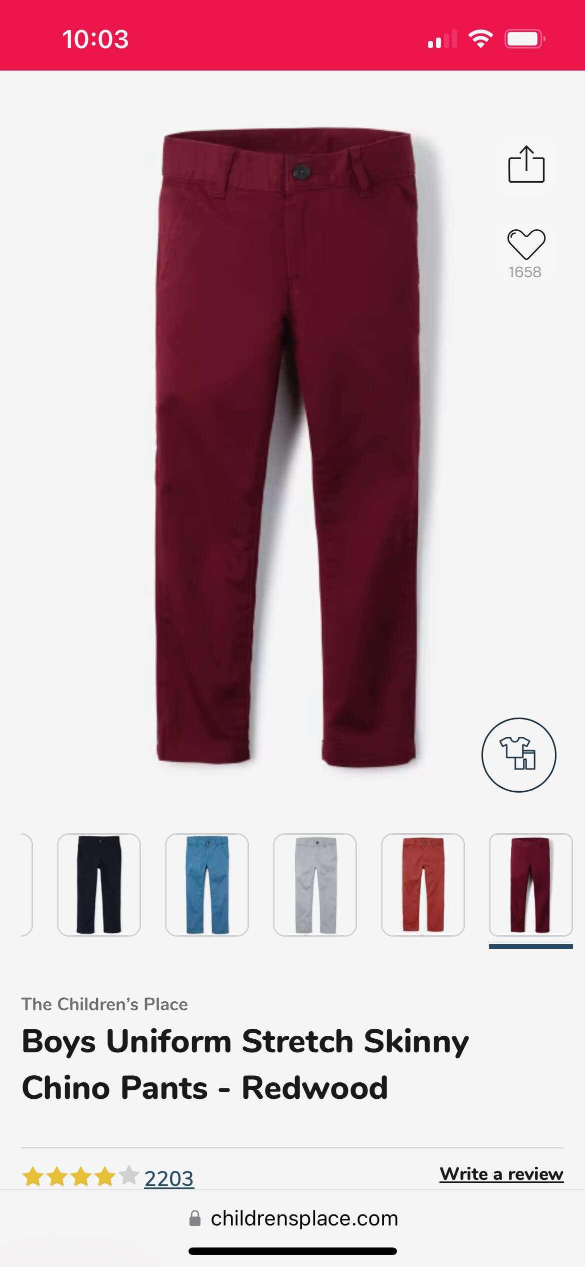 Maroon  stretch skinny chino pants